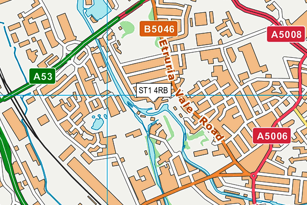 ST1 4RB map - OS VectorMap District (Ordnance Survey)