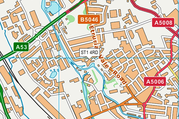 ST1 4RD map - OS VectorMap District (Ordnance Survey)