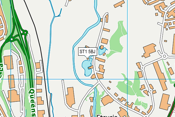 ST1 5BJ map - OS VectorMap District (Ordnance Survey)