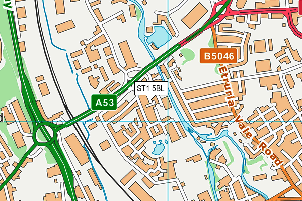 ST1 5BL map - OS VectorMap District (Ordnance Survey)