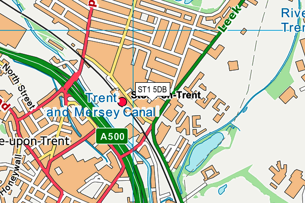 ST1 5DB map - OS VectorMap District (Ordnance Survey)