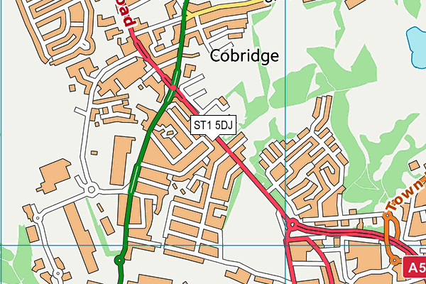 ST1 5DJ map - OS VectorMap District (Ordnance Survey)