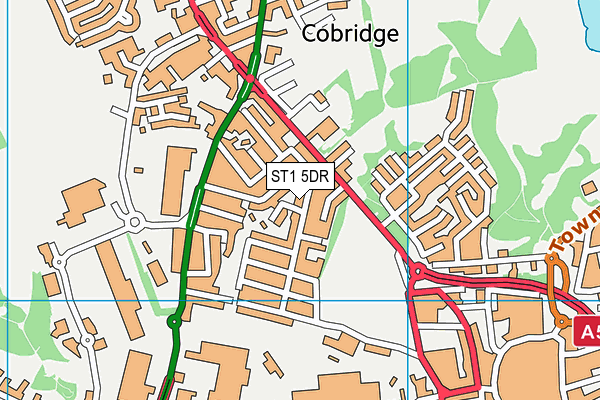 ST1 5DR map - OS VectorMap District (Ordnance Survey)