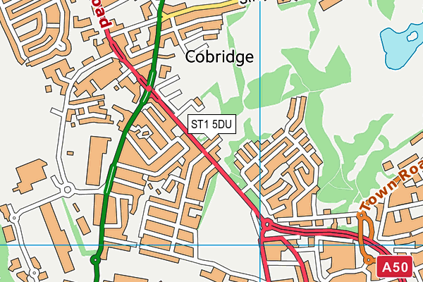 ST1 5DU map - OS VectorMap District (Ordnance Survey)