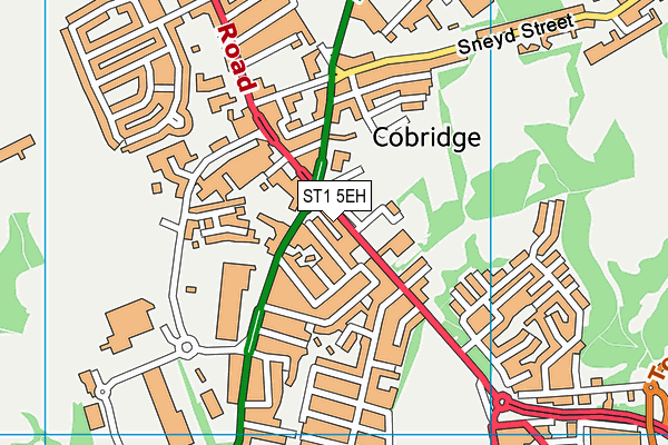 ST1 5EH map - OS VectorMap District (Ordnance Survey)