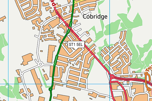 ST1 5EL map - OS VectorMap District (Ordnance Survey)