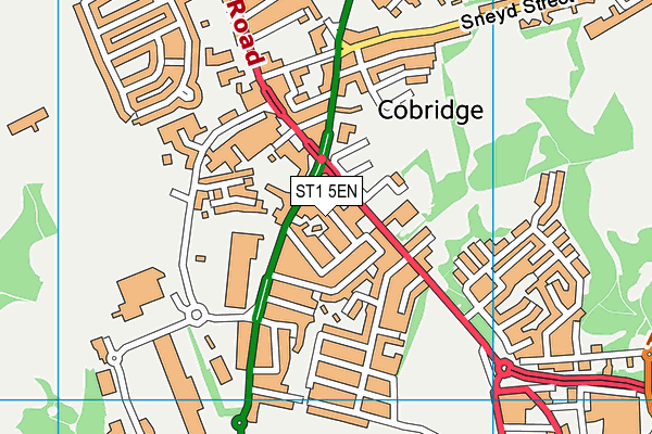 ST1 5EN map - OS VectorMap District (Ordnance Survey)