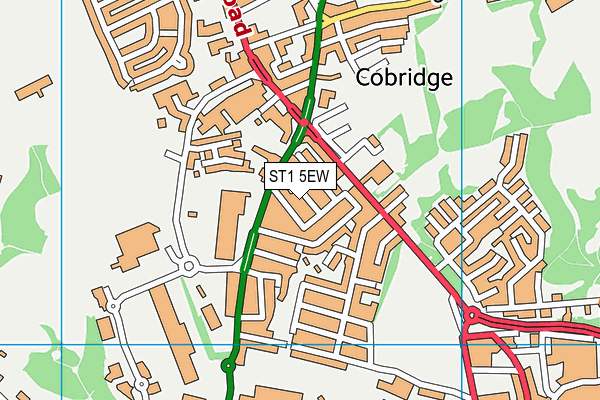 ST1 5EW map - OS VectorMap District (Ordnance Survey)