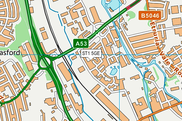 ST1 5GE map - OS VectorMap District (Ordnance Survey)