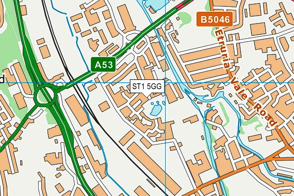 ST1 5GG map - OS VectorMap District (Ordnance Survey)