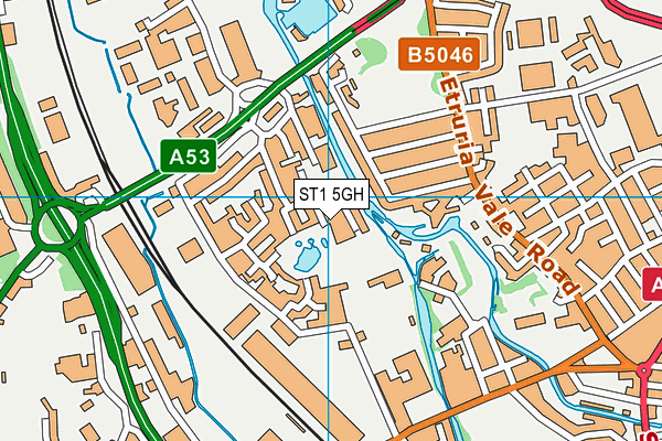 ST1 5GH map - OS VectorMap District (Ordnance Survey)