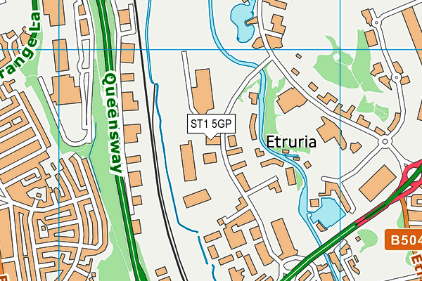 ST1 5GP map - OS VectorMap District (Ordnance Survey)