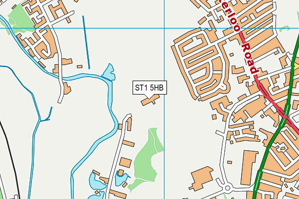 ST1 5HB map - OS VectorMap District (Ordnance Survey)