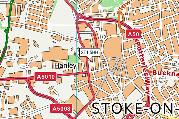 ST1 5HH map - OS VectorMap District (Ordnance Survey)