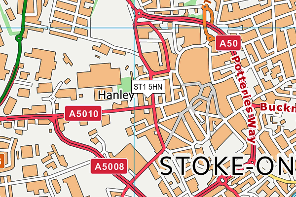 ST1 5HN map - OS VectorMap District (Ordnance Survey)