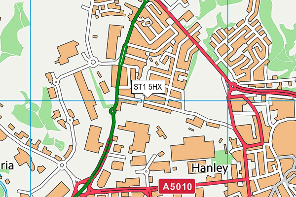 ST1 5HX map - OS VectorMap District (Ordnance Survey)