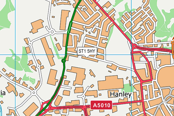 ST1 5HY map - OS VectorMap District (Ordnance Survey)