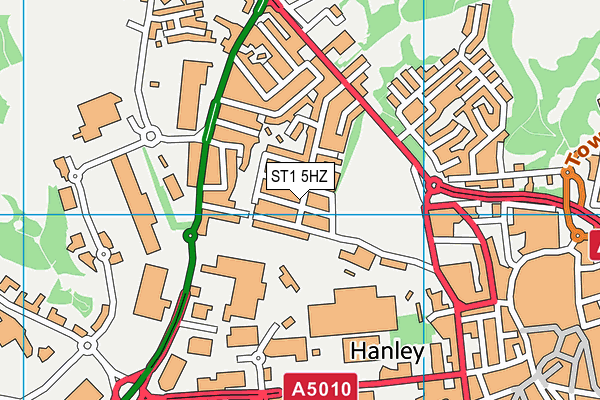 ST1 5HZ map - OS VectorMap District (Ordnance Survey)