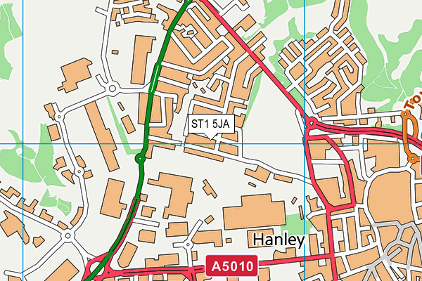 ST1 5JA map - OS VectorMap District (Ordnance Survey)