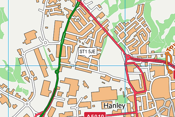 ST1 5JE map - OS VectorMap District (Ordnance Survey)