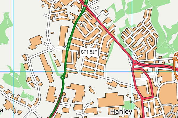 ST1 5JF map - OS VectorMap District (Ordnance Survey)