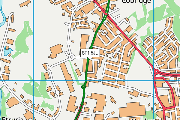 ST1 5JL map - OS VectorMap District (Ordnance Survey)