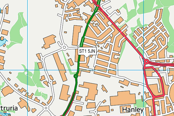 ST1 5JN map - OS VectorMap District (Ordnance Survey)