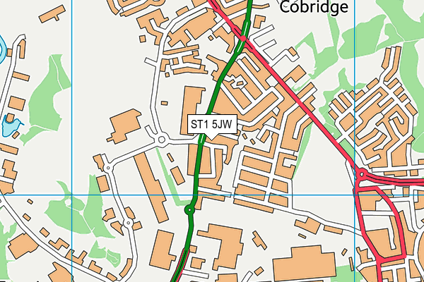 ST1 5JW map - OS VectorMap District (Ordnance Survey)