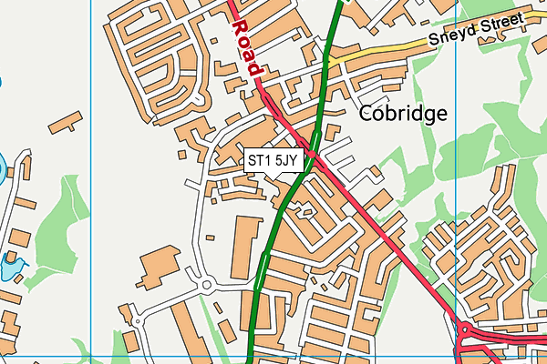 ST1 5JY map - OS VectorMap District (Ordnance Survey)