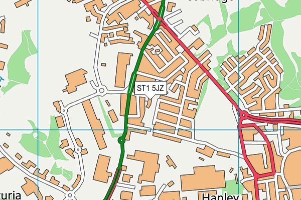 ST1 5JZ map - OS VectorMap District (Ordnance Survey)