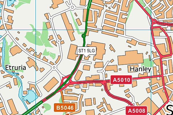 ST1 5LG map - OS VectorMap District (Ordnance Survey)