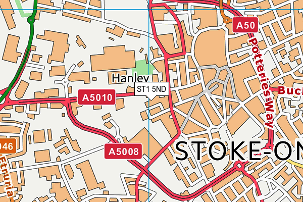 ST1 5ND map - OS VectorMap District (Ordnance Survey)