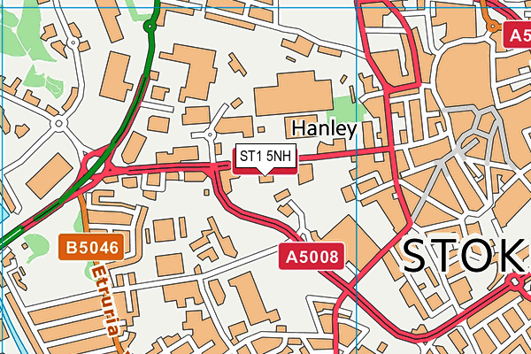 ST1 5NH map - OS VectorMap District (Ordnance Survey)