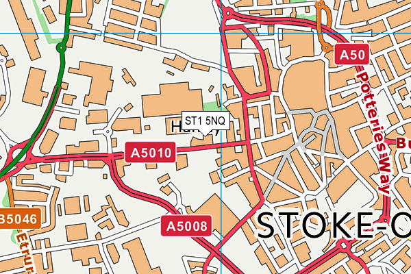 ST1 5NQ map - OS VectorMap District (Ordnance Survey)