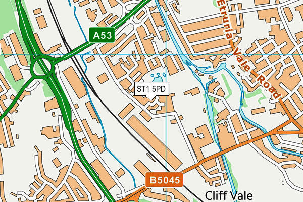 ST1 5PD map - OS VectorMap District (Ordnance Survey)