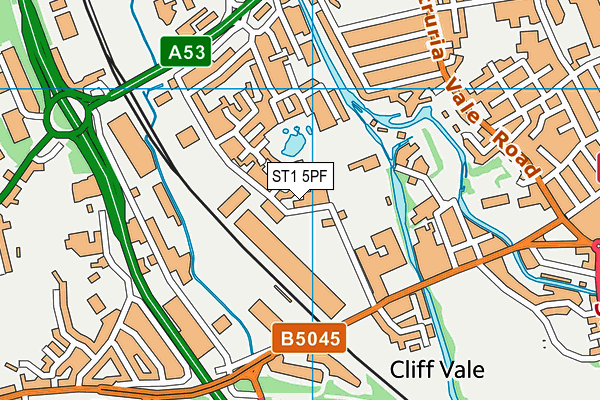 ST1 5PF map - OS VectorMap District (Ordnance Survey)