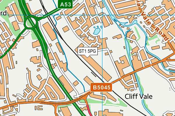 ST1 5PG map - OS VectorMap District (Ordnance Survey)