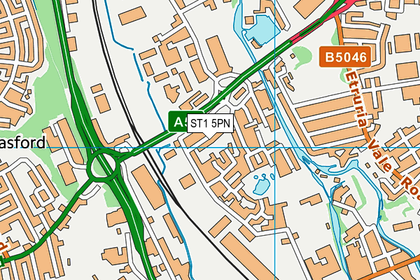 ST1 5PN map - OS VectorMap District (Ordnance Survey)