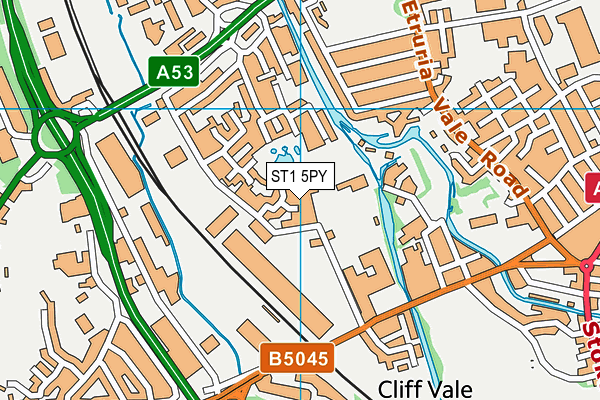 ST1 5PY map - OS VectorMap District (Ordnance Survey)