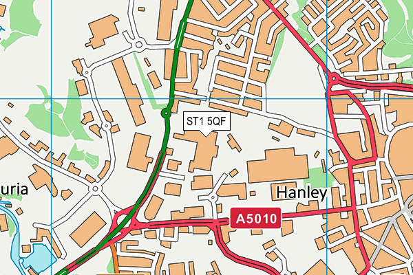 ST1 5QF map - OS VectorMap District (Ordnance Survey)