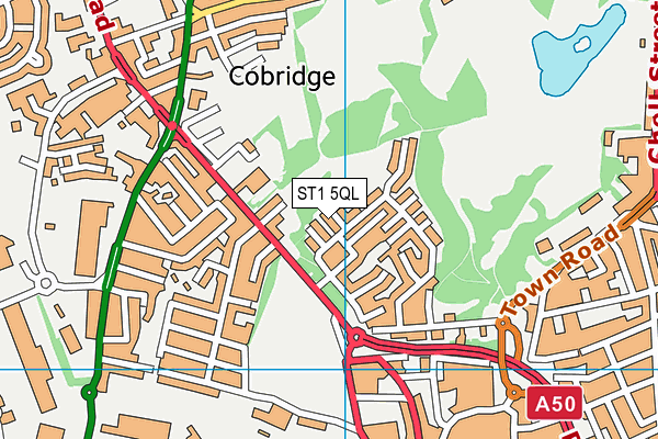 ST1 5QL map - OS VectorMap District (Ordnance Survey)