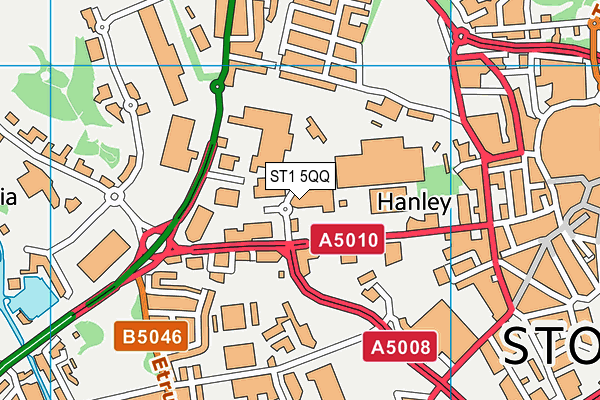 ST1 5QQ map - OS VectorMap District (Ordnance Survey)