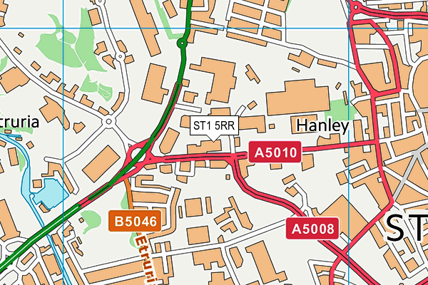 ST1 5RR map - OS VectorMap District (Ordnance Survey)