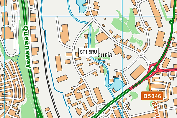 ST1 5RU map - OS VectorMap District (Ordnance Survey)