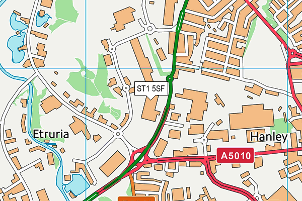 ST1 5SF map - OS VectorMap District (Ordnance Survey)