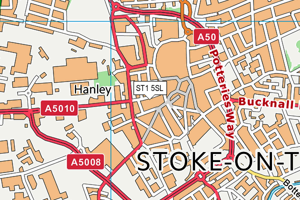 ST1 5SL map - OS VectorMap District (Ordnance Survey)