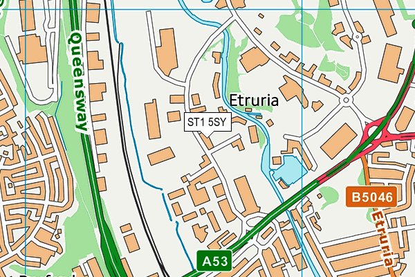 ST1 5SY map - OS VectorMap District (Ordnance Survey)