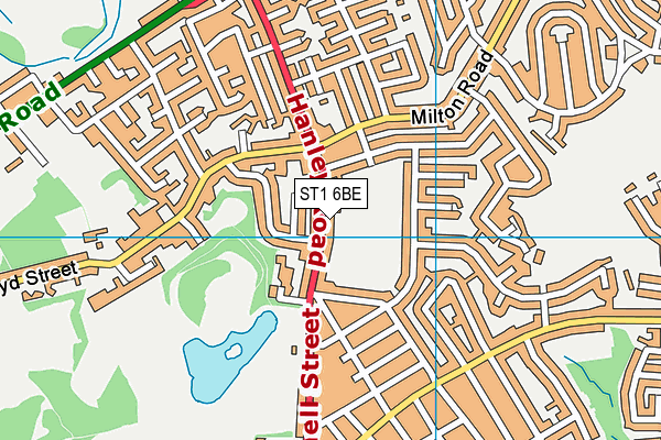 ST1 6BE map - OS VectorMap District (Ordnance Survey)