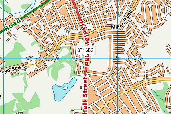 ST1 6BG map - OS VectorMap District (Ordnance Survey)