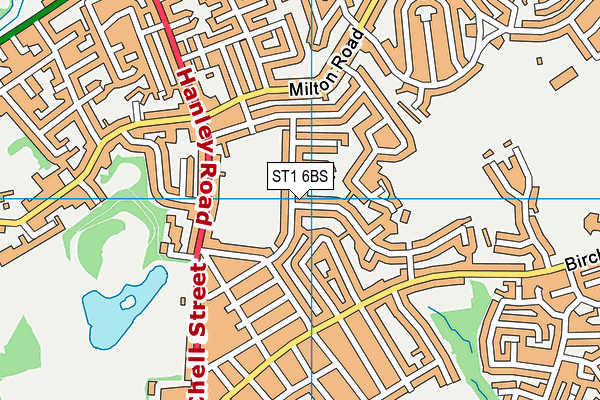 ST1 6BS map - OS VectorMap District (Ordnance Survey)